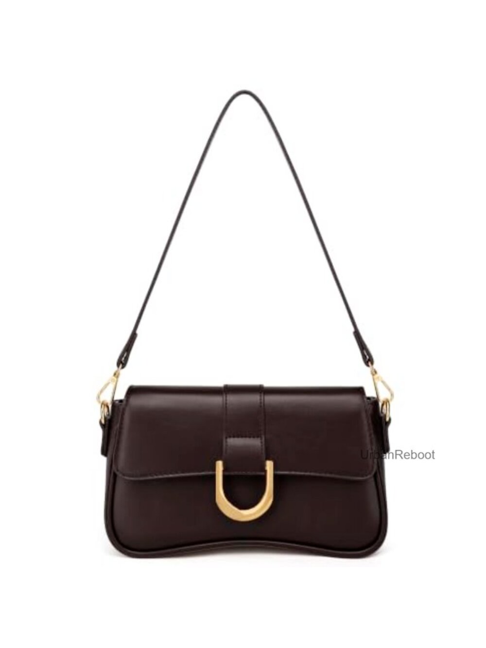 Vegan Leather Hobo Shoulder Bag Small Underarm Clutch Removable Strap